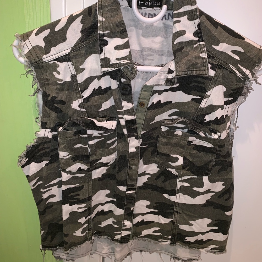 Faisca | denim camo vest